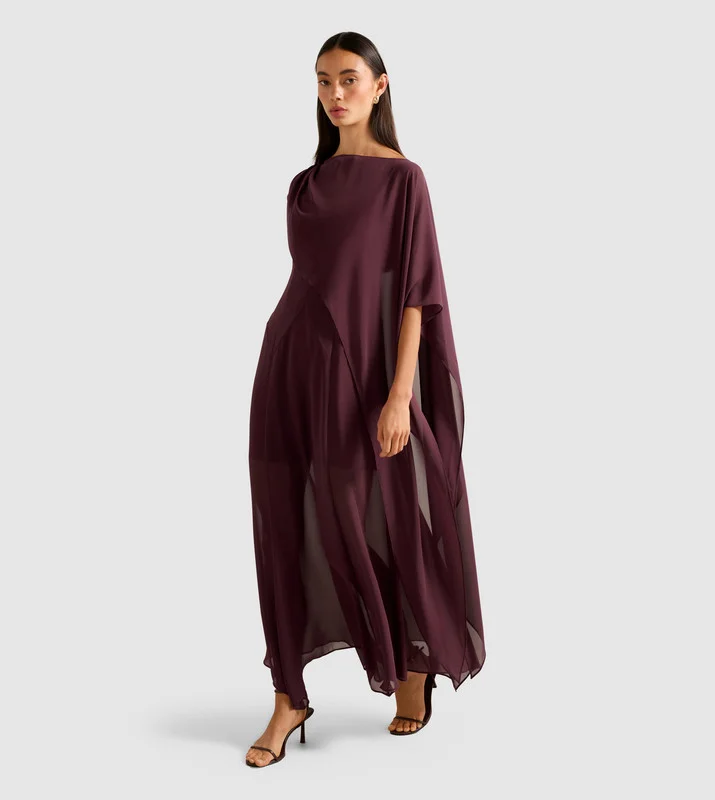 forever new  HONEY Sheer Cape Maxi Dress for Women | Best Price UAE